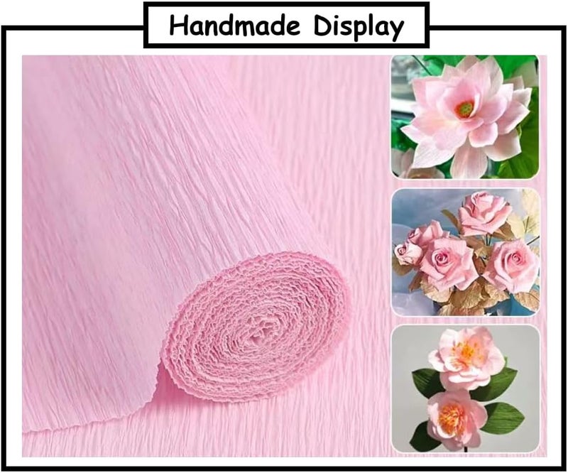 LCREATE LCREATE LCREATE Crepe Paper Roll 8.2ft Long 17 Inch Wide for Wedding Ceremony Various Large Festivals Decoration (Light Pink) - Image 1